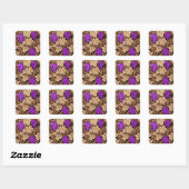 Sticker Carré William Morris Grapevine, Brown et violet (Feuille)
