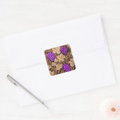Sticker Carré William Morris Grapevine, Brown et violet (Enveloppe)