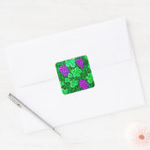 Sticker Carré William Morris Grapevine, violet et vert (Enveloppe)