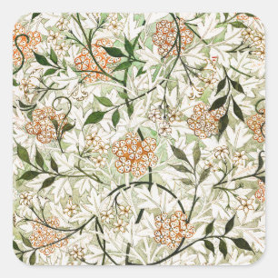 Sticker Carré William Morris Jasmine Blossom Garden Design