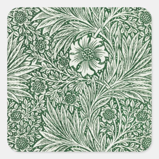Sticker Carré william morris marigold fleurs vertes (Devant)