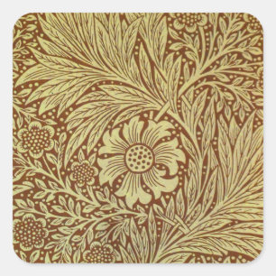 Sticker Carré William Morris Marigold Motif de fleurs antiques