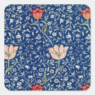 Sticker Carré William Morris Medway Floral bleu