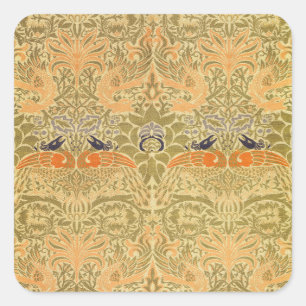Sticker Carré William Morris Paon Dragon Arts et Métiers Vintage