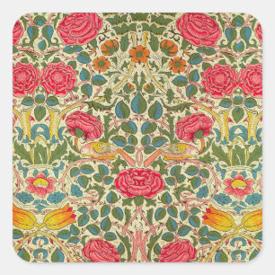 Sticker Carré William Morris Rose Floral Chintz rose