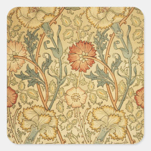 Sticker Carré William Morris Rose Flower Fond d'écran Motif