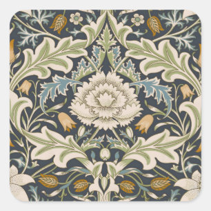 Sticker Carré William Morris Severn Bleu de Nuit Floral Art