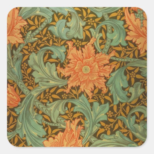 Sticker Carré William Morris Single Stem Pattern (Devant)