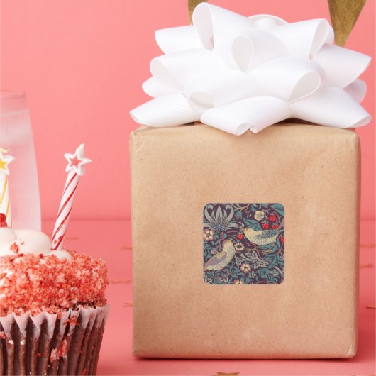 Sticker Carré William Morris Strawberry Thief (Fête)