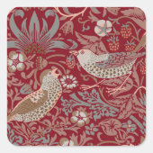 Sticker Carré William Morris Strawberry Thief (Devant)