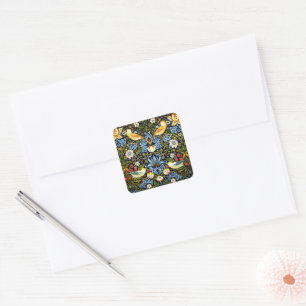 Sticker Carré William Morris, Strawberry Thief,