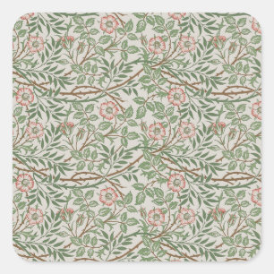 Sticker Carré William Morris Sweetbrie Floral Art Nouveau