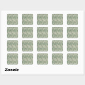 Sticker Carré William Morris Vert Sauge Motif Tulipe : Vintage (Feuille)