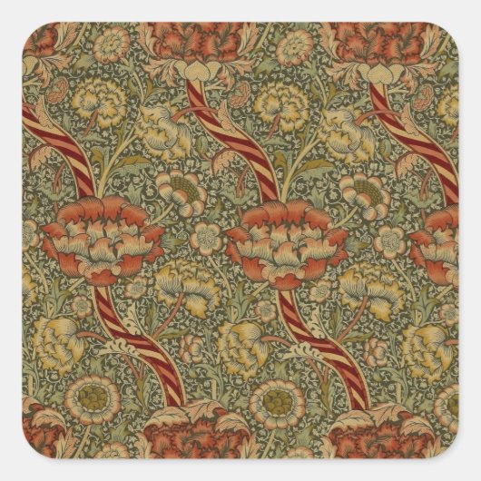 Sticker Carré William Morris Wandle Anglais Floral Damask Design (Devant)