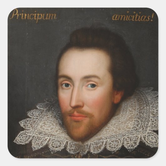 Sticker Carré William Shakespeare Cobbe Portrait vers 1610 (Devant)