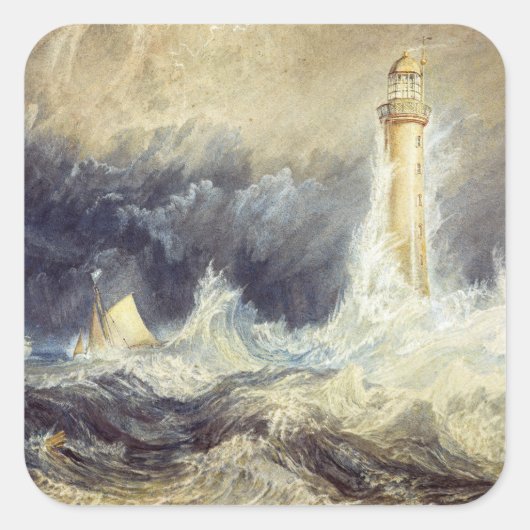 Sticker Carré William Turner - Phare de Bell Rock (Devant)