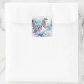 Sticker Carré Willow Ptarmigan Winter Art (Sac)