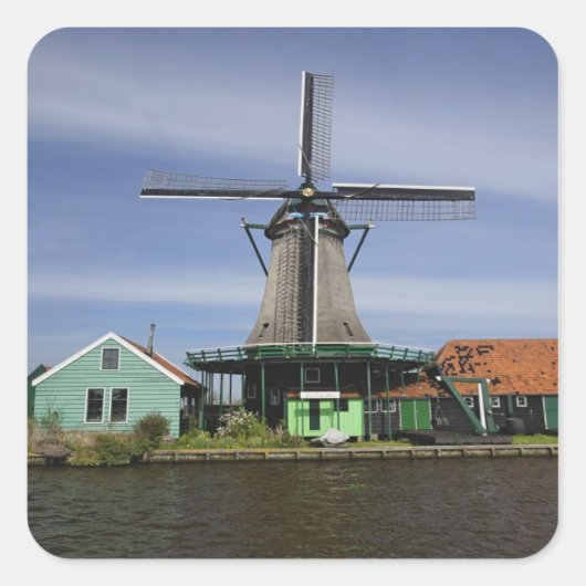 Sticker Carré Windmill, Zaanse Schans, Hollande, Pays-Bas 3 (Devant)