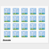 Sticker Carré Windmills et cellules solaires (Feuille)