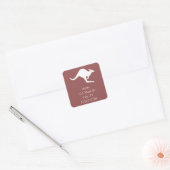 Sticker Carré Wine Red et White Kangaroo Adresse (Enveloppe)