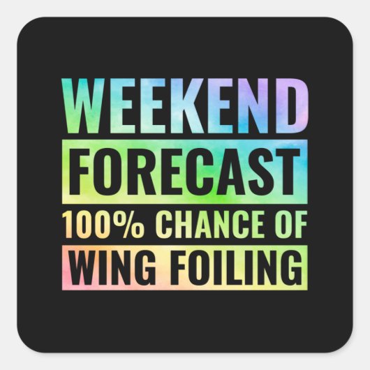 Sticker Carré Wing Foiling Hydrofoil Surfing Surf Water Sports (Devant)