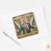 Sticker Carré Winged Trump MAGA nificent Christmas Luxury (Enveloppe)