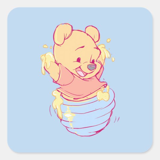 Sticker Carré Winnie l'Ourson (Devant)