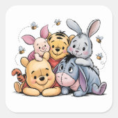 Sticker Carré Winnie the Pooh Classic (Devant)