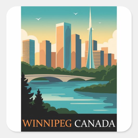 Sticker Carré Winnipeg Canada (Devant)