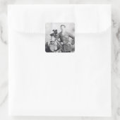 Sticker Carré Winston Churchill avec sa mère 2 (Sac)