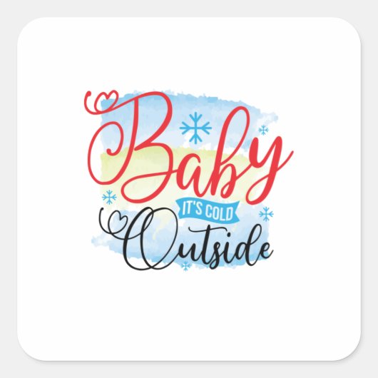 Sticker Carré Winter Art Baby It Is Cold Outside (Devant)