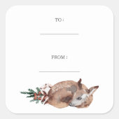 Sticker Carré Winter Deer Simple Holiday (Devant)