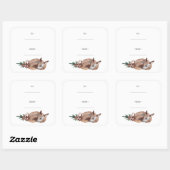 Sticker Carré Winter Deer Simple Holiday (Feuille)