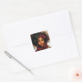 Sticker Carré Winter Glow Afrocentric Queen – Holiday Art (Enveloppe)