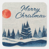 Sticker Carré Winter Landcape and Moon Return Adresse (Devant)