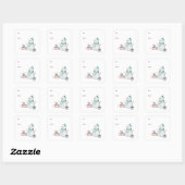 Sticker Carré Winter Snowman Christmas To From Customizable  (Feuille)