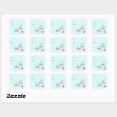Sticker Carré Winter Snowman Christmas To From Customizable (Feuille)
