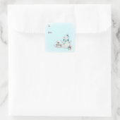 Sticker Carré Winter Snowman Christmas To From Customizable (Sac)
