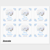 Sticker Carré Winter Wonderland Arctic Animals Merry Christmas (Feuille)
