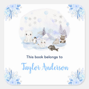 Sticker Carré Winter Wonderland Arctic Animaux Kids Boite
