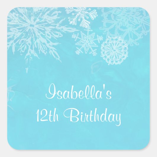 Sticker Carré Winter Wonderland Snowflake Froid Anniversaire (Devant)