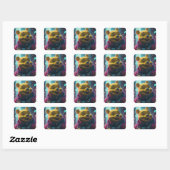 Sticker Carré Wintery Teddy (Feuille)