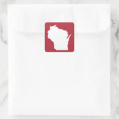 Sticker Carré Wisconsin rouge et blanc (Sac)
