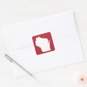 Sticker Carré Wisconsin rouge et blanc (Enveloppe)