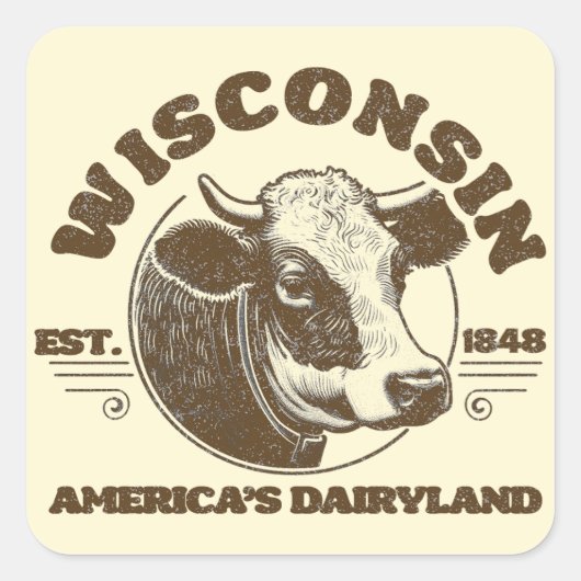 Sticker Carré Wisconsin vintage (Devant)