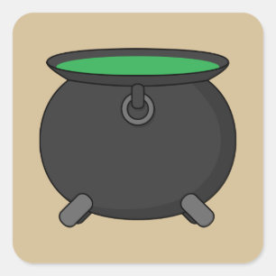 Sticker Carré Witch Cauldron