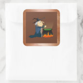 Sticker Carré Witch et Cauldron (Sac)