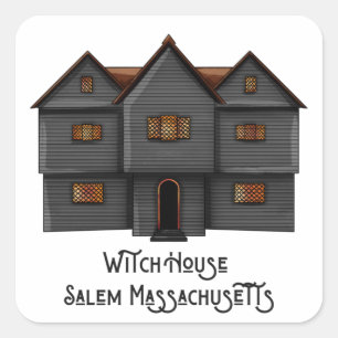 Sticker Carré Witch House Salem, Massachusetts