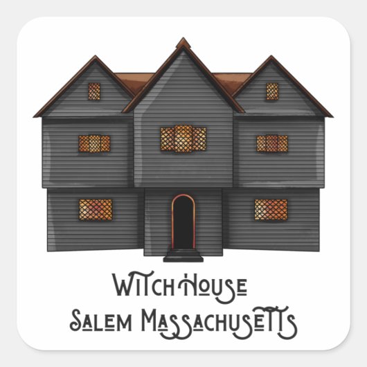 Sticker Carré Witch House Salem, Massachusetts (Devant)