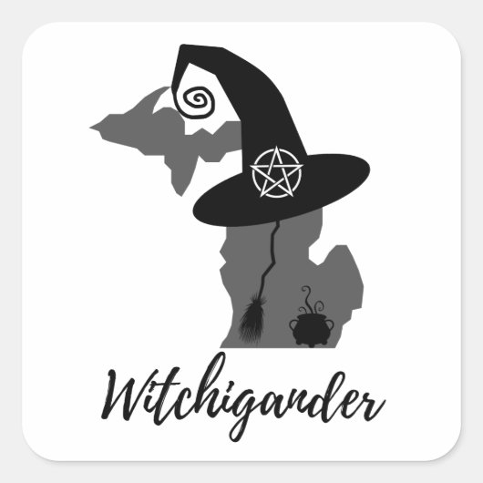 Sticker Carré Witchigander - Michigan Witch (Devant)